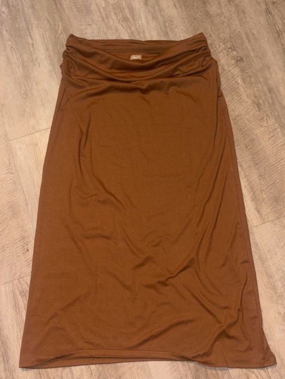 NWOT Free-Est Current on FP- Women’s Brown Pull-Over Maxi Skirt